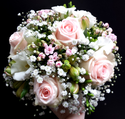 Brautstrauß weiß/rosa